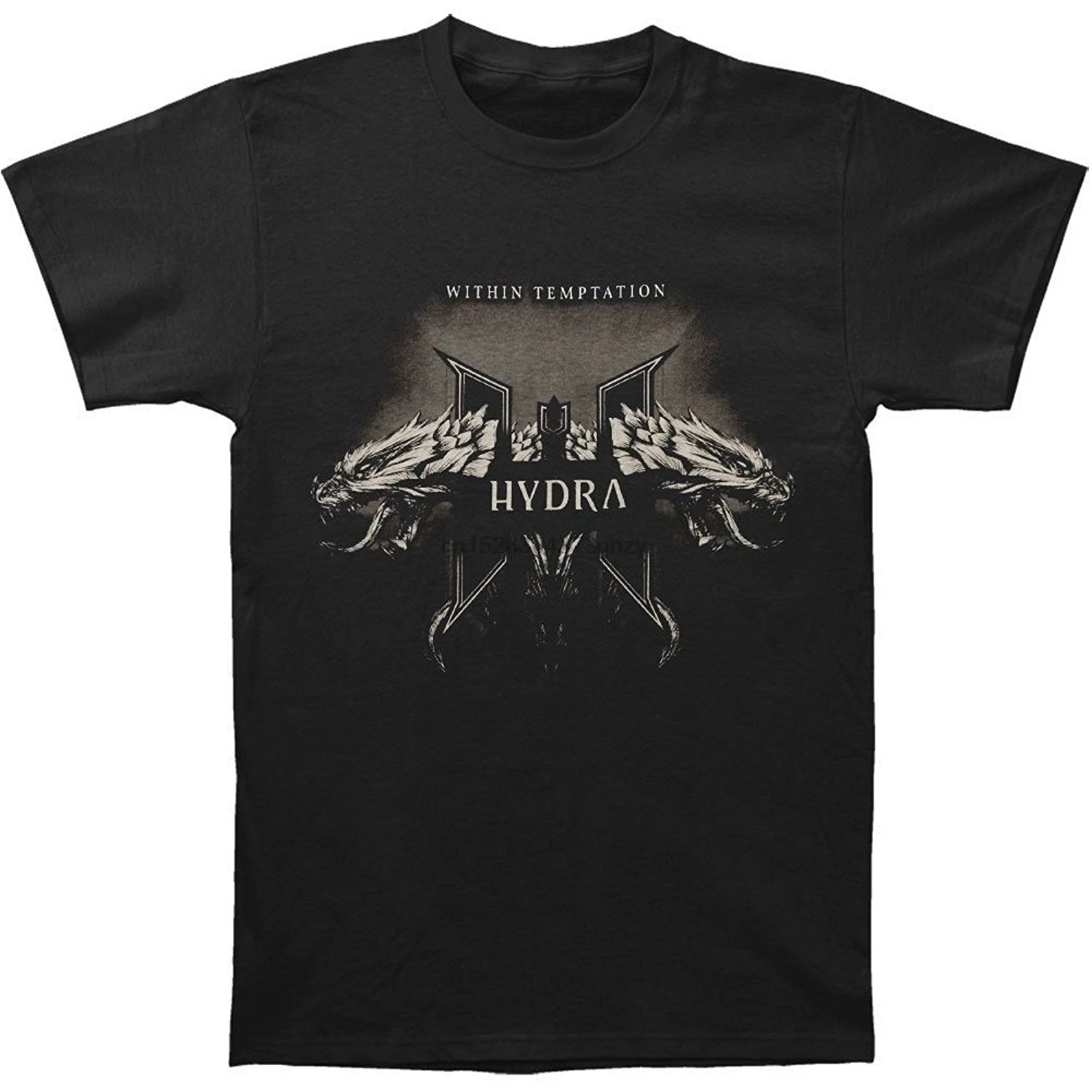 

Fashion Within Temptation Mens Hydra Graphic Printed Cotton T-shirt Black