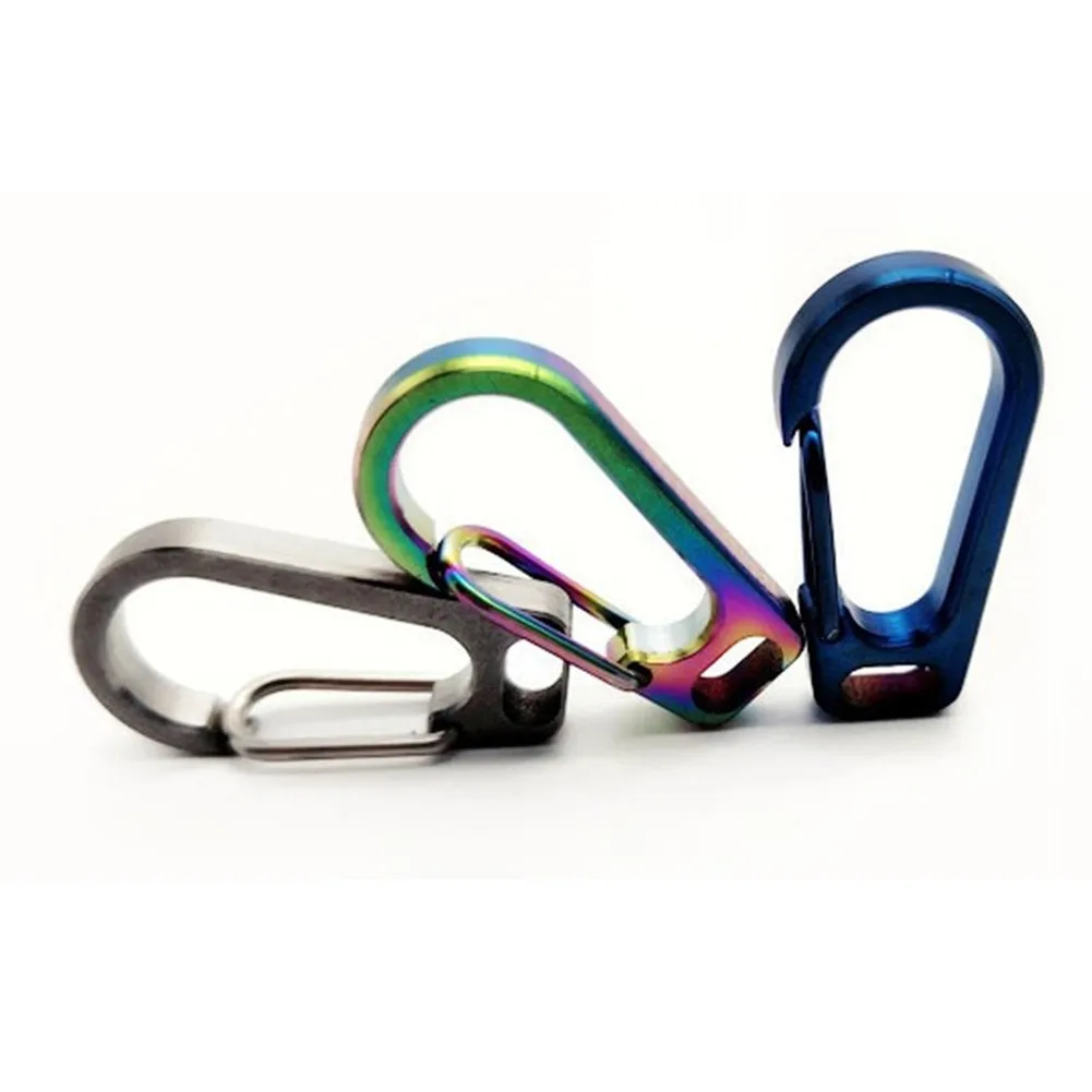 

Titanium Alloy Carabiner Spring Snap Hook Clip Key Chain Ring Hold Mini Clasp Buckle Hooks Buckle Tools Keychains