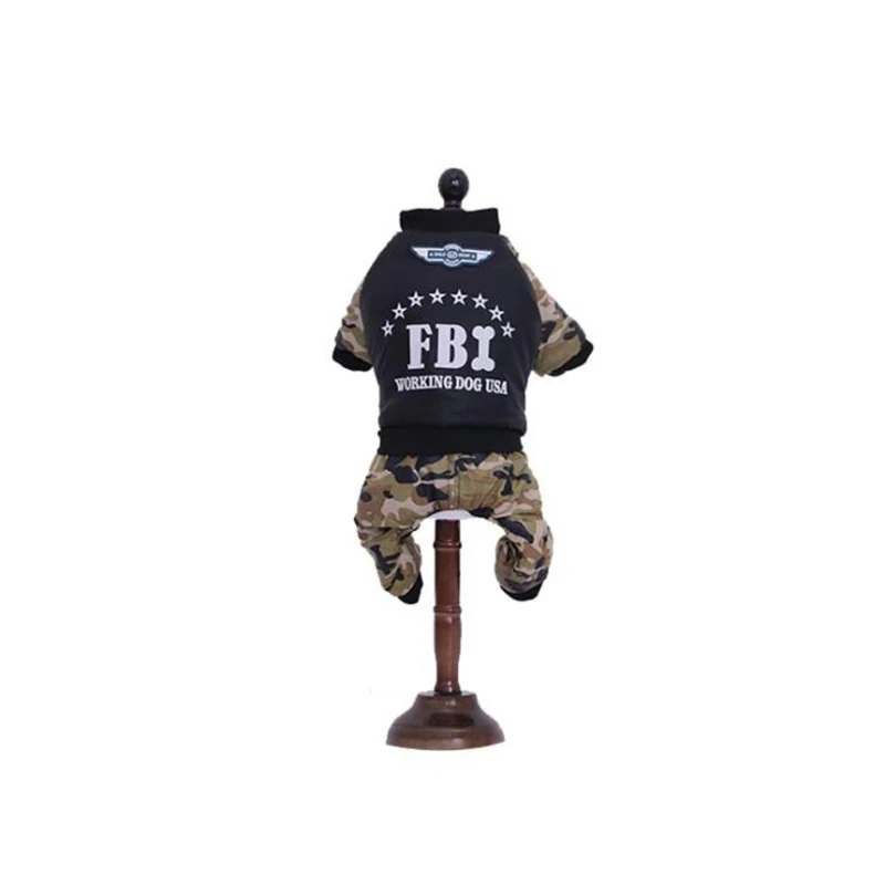 Cool FBI Pet Dog Clothes Overall Thickening Puppy Jumpsuit Costume Warm Winter Clothing For Boy Dogs Ropa Para Perros | Дом и сад
