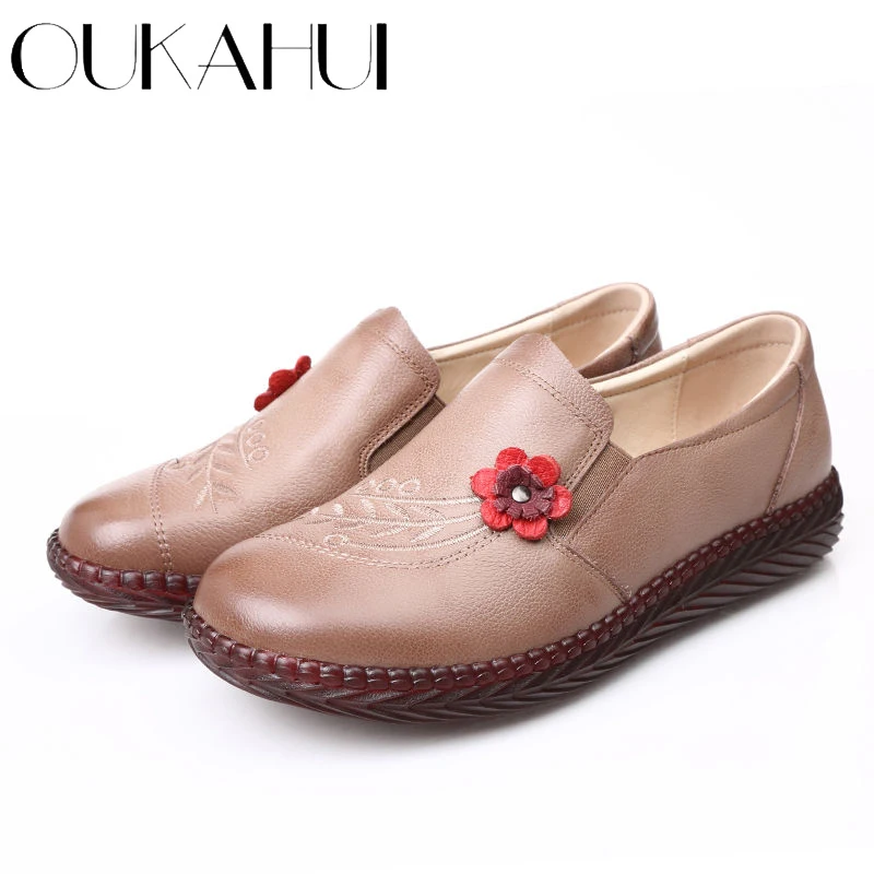 OUKAHUI/Коллекция 2020 года сезон весна-лето высококачественные винтажные лоферы из
