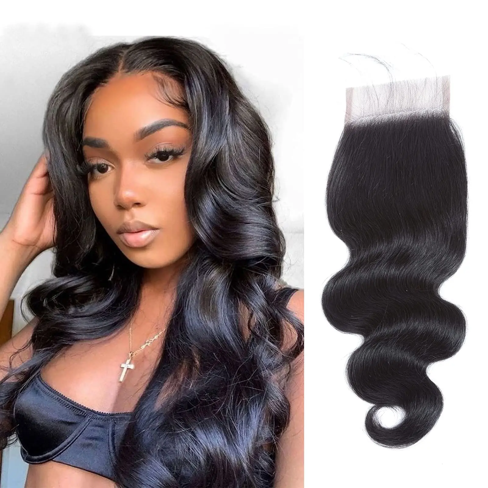 

FancyHair Lace Closure Frontal 2x6 3.5x4 4x4 13x4 Virgin Brazilian Human Hair Pre Plucked with Baby Hair for Women