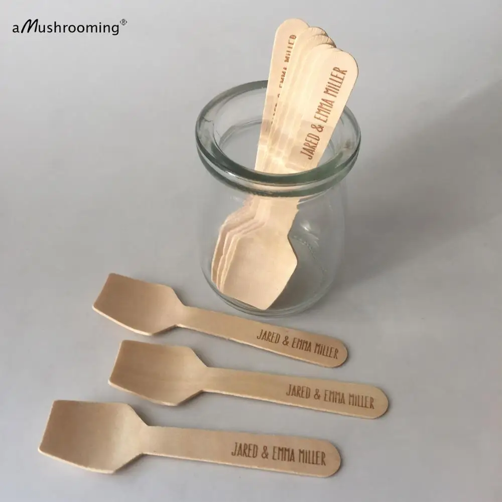 Одноразовая деревянная ложка для десерта мороженого юбилеев девичника