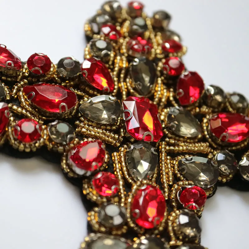 1 шт. 3D Ручная работа искусственная кожа для одежды Красный Крест 12*15 см сделай сам