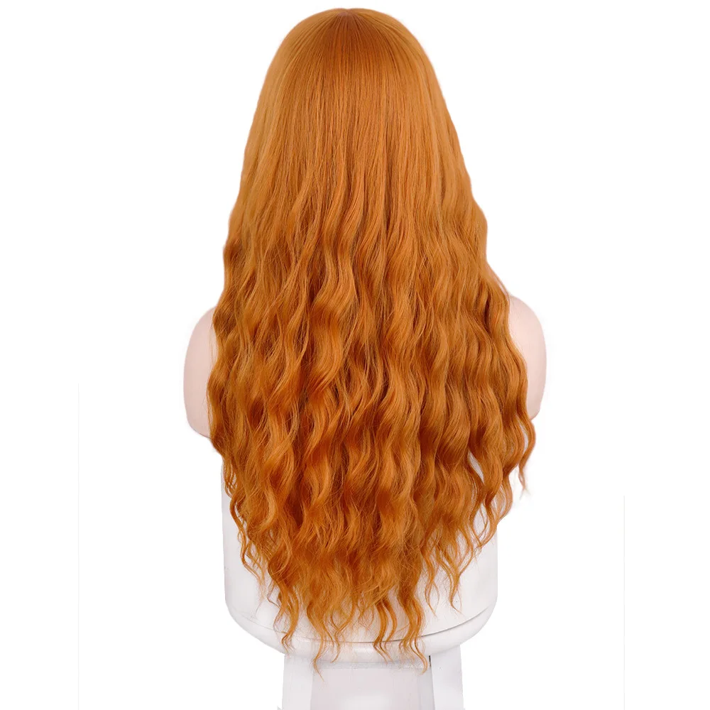 

DAN BO long curly hair water wave wig orange wool curly hair wig female cosplay wig