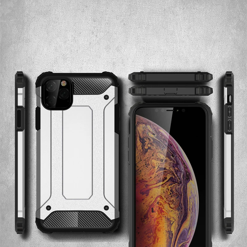 Для iPhone 11 Pro XS MAX XR X 6 7 8 Plus 5 5S SE TPU + PC Heavy Armor Тонкие Жесткие резиновые жесткие