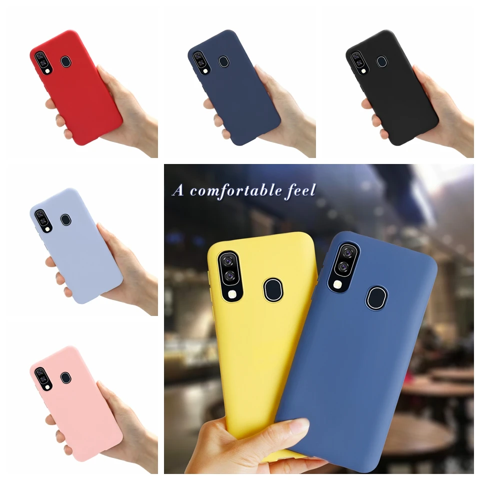 

candy color silicone phone case for Samsung Galaxy A40 SM-A405FN/DS galaxy A40SM-A405F/DS matte soft tpu back cover coque 5.9"