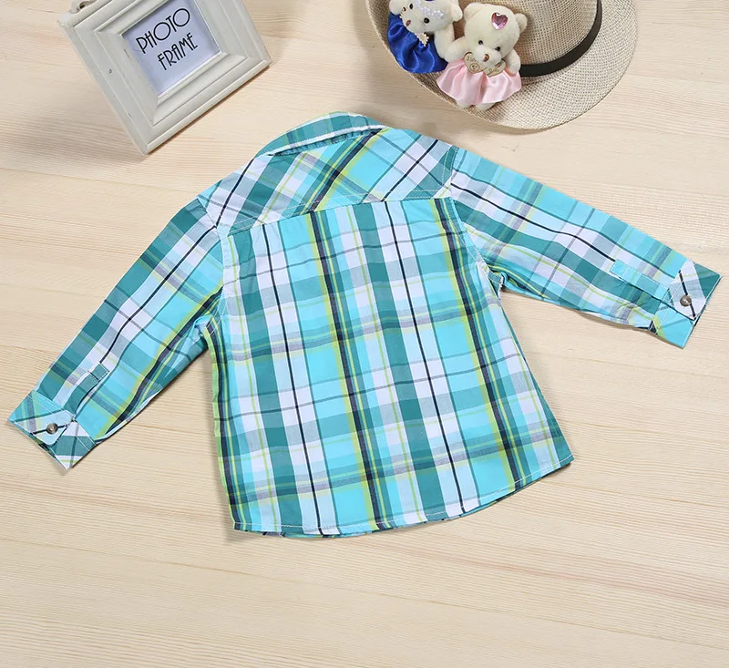 2020 Одежда для мальчиков Детские рубашки в клетку с длинными рукавами