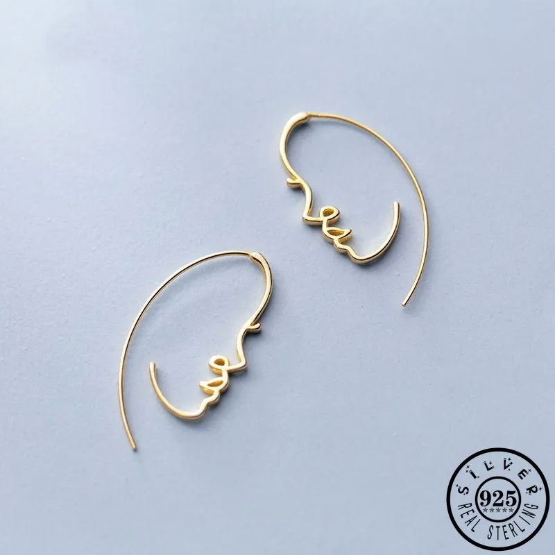 100% 925 стерлингового серебра деликатный леди уход за кожей лица Форма серьги