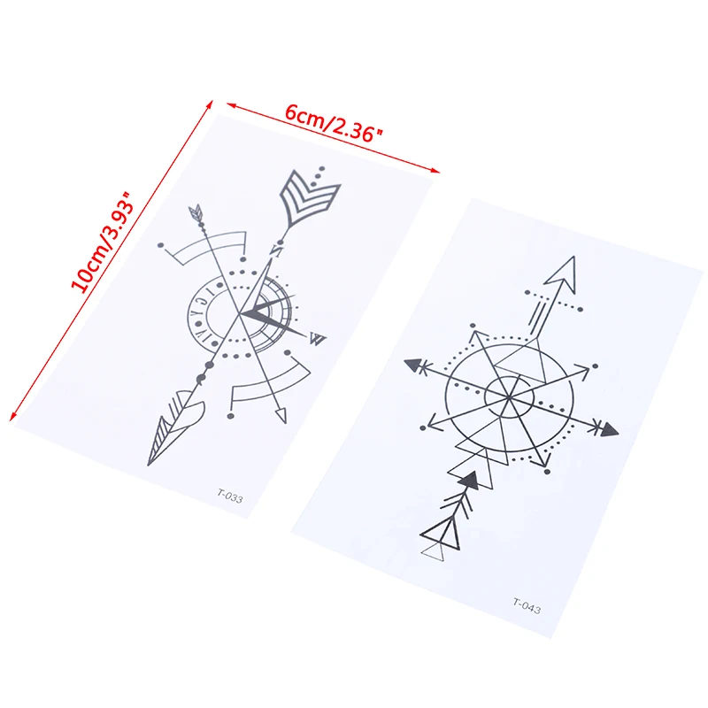 

5Pcs/set Waterproof Temporary Fake Tattoo Stickers Vintage Map Coordinates South