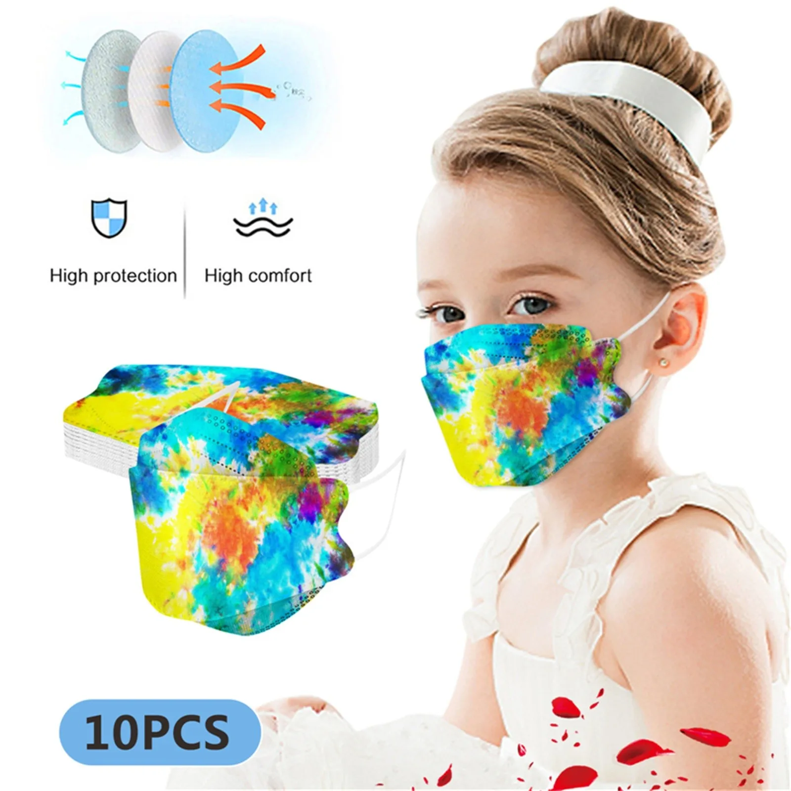 

10-50 шт./партия, детская 3-слойная маска с фильтром