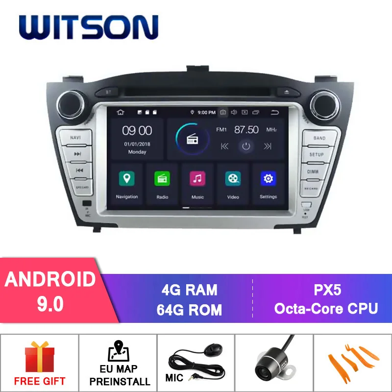 WITSON Android 9,0 Восьмиядерный PX5 автомобильный dvd-плеер для HYUNDAI TUCSON/ix35(2009-2013) ips 4 Гб ram 64 Гб rom Автомобильная gps-навигация - Цвет: PX5 64GB ROM
