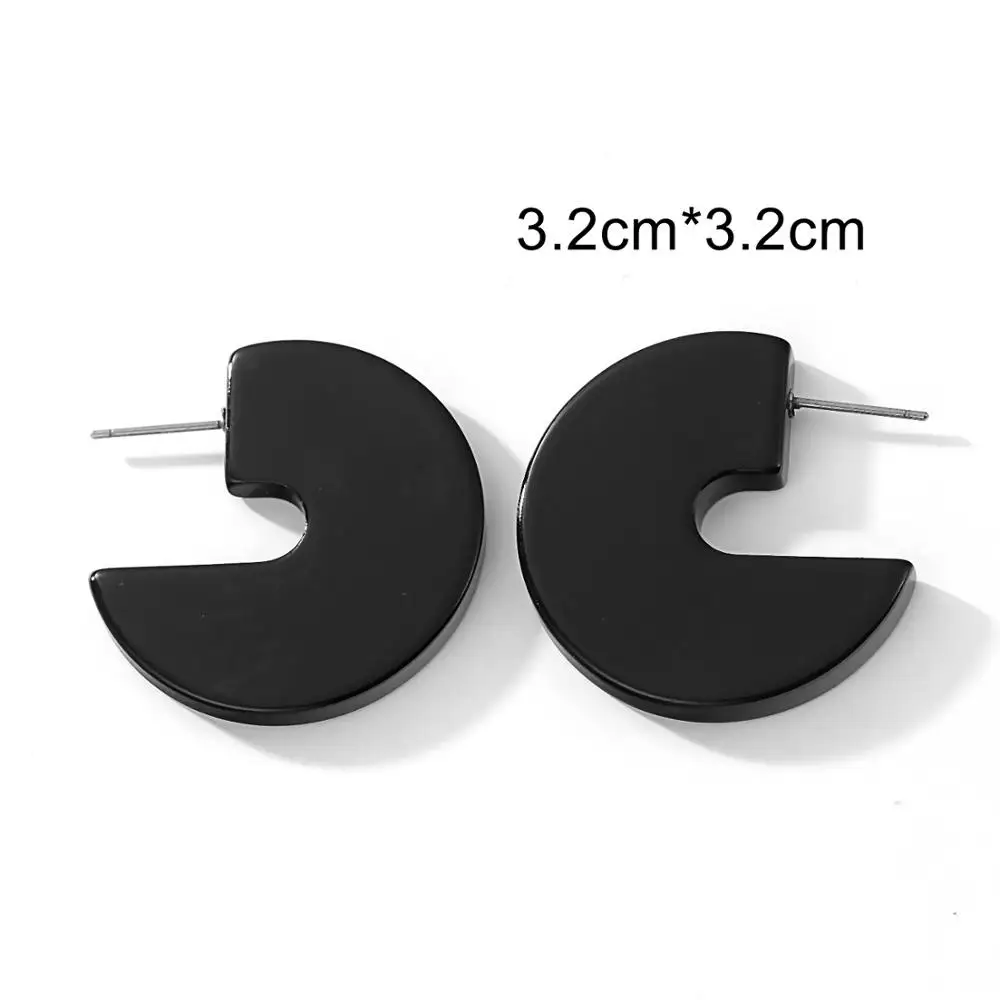 Женские серьги-подвески темно-зеленые полукруглые из смолы в полоску элегантные