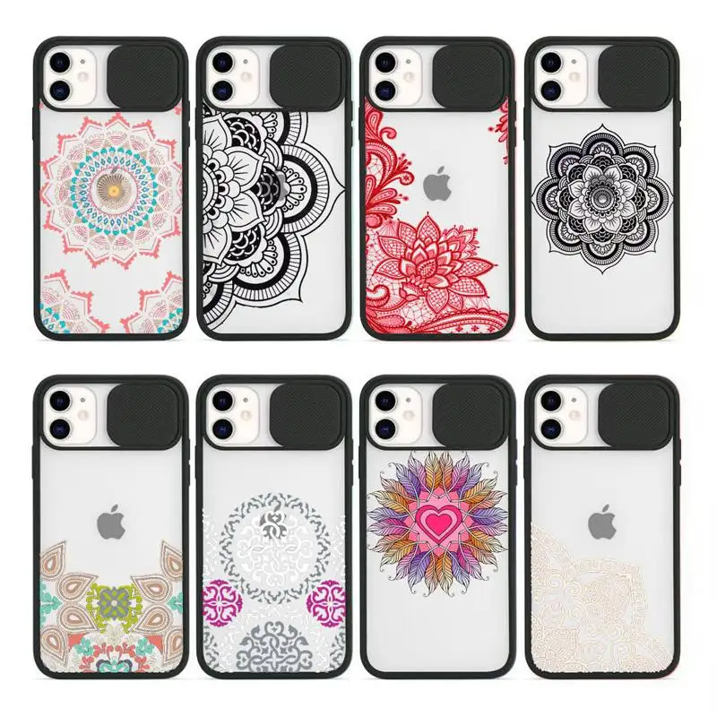 

Mandala Lace Flower art Phone Case Transparent for iPhone 7 8 11 12 se 2020 mini pro X XS XR MAX Plus