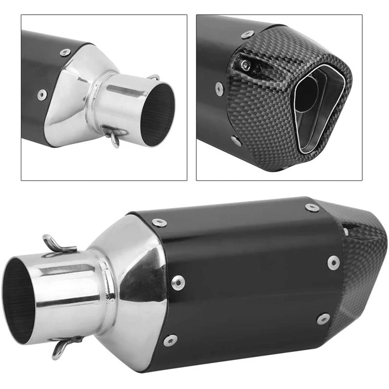 

38-51mm Universal Motorcycle Exhaust Pipe Muffler Removable Accessories Stainless Steel Black Short Exhaust
