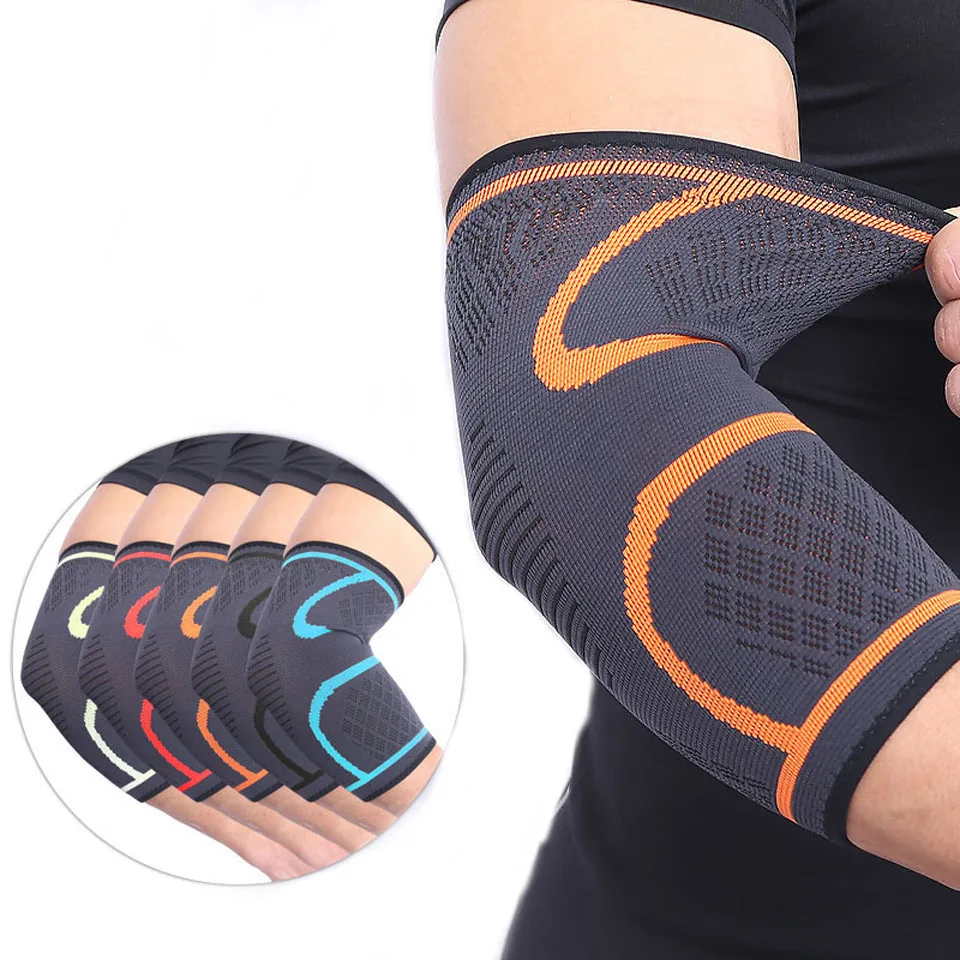 

2021new 1PCS Elbow Support Elastic Gym Sport Elbow Protective Pad Absorb Sweat Sport Basketball Arm Sleeve Elbow Brace