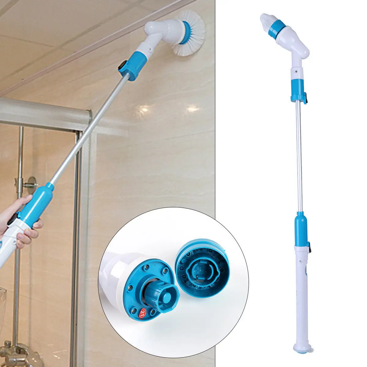 Электрическая щетка для чистки с выдвижной ручкой беспроводная в ванную