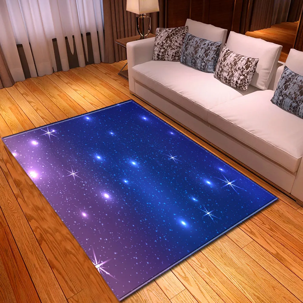 3D Galaxy Universe Star Rug Bedroom Kids Room Play Mat Carpet Flannel Dining Table Sofa Area Rugs Large Living | Дом и сад
