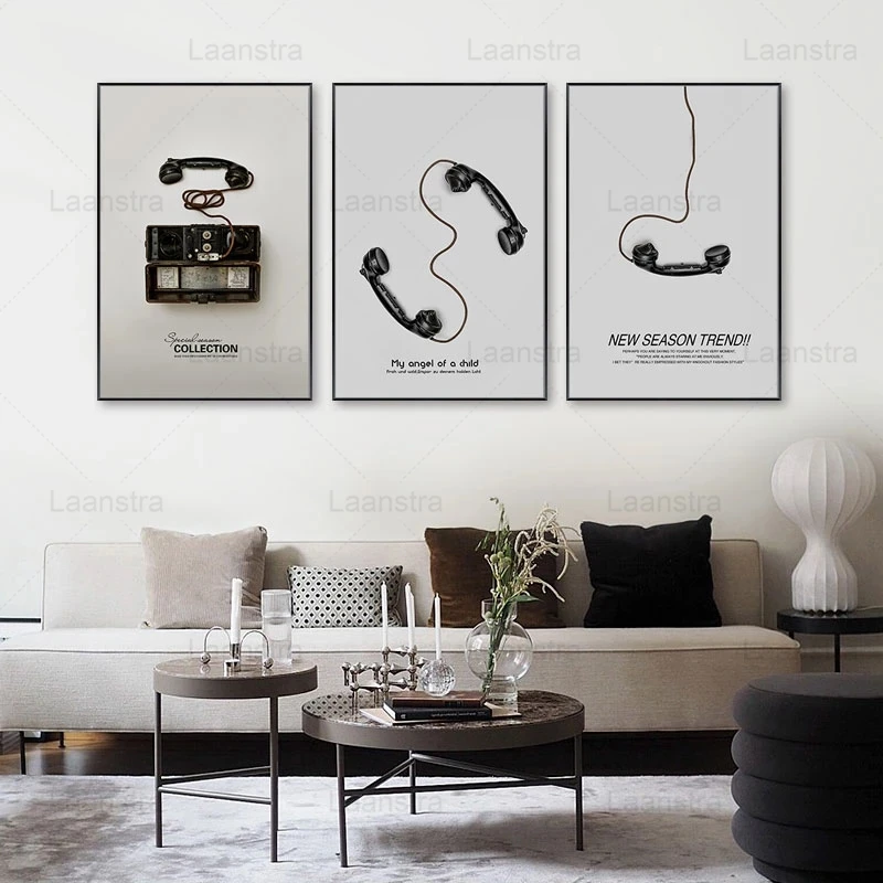 

Vintage Poster Wall Art Canvas Painting Home Decor Retro Telephone Nordic Poster and Print Decorative Pictures for Living Room