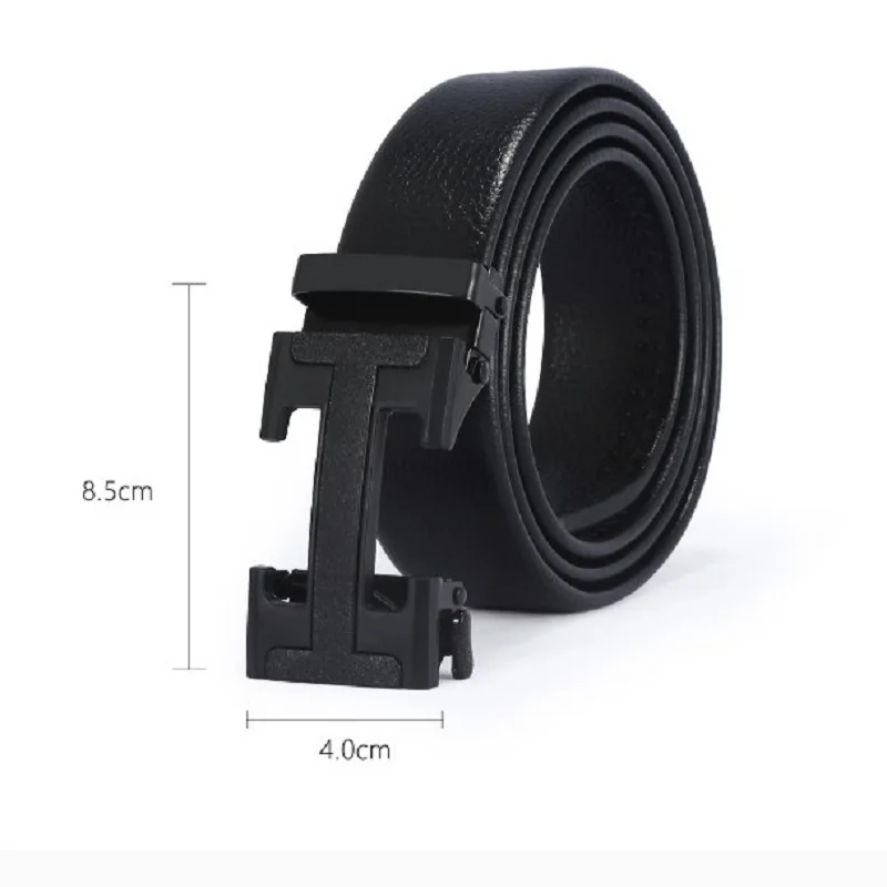 

2020 Models Brand-Name Leather Automatic Buckle Top Layer Belt Pure Men's Business Pants Belt H-Shaped Belt Buckle