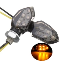 2pcs mini universal motorcycle led turn signal indicators light amber blinker 5 led 12v motorbike super bright lamp