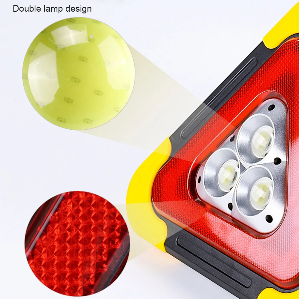 

Handle USB Rechargeable Triangle Emergency Light COB Car Repairing Lighting Traffic Warning Camping Hiking Portable ABS Outdoor