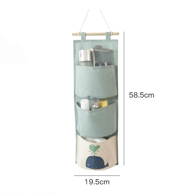 

Wall Storage Bag Hanging Bag Household Goods 3 Pockets Behind The Dormitory Door Hanging Bag Sundries Hanging Pocket Storage Bag