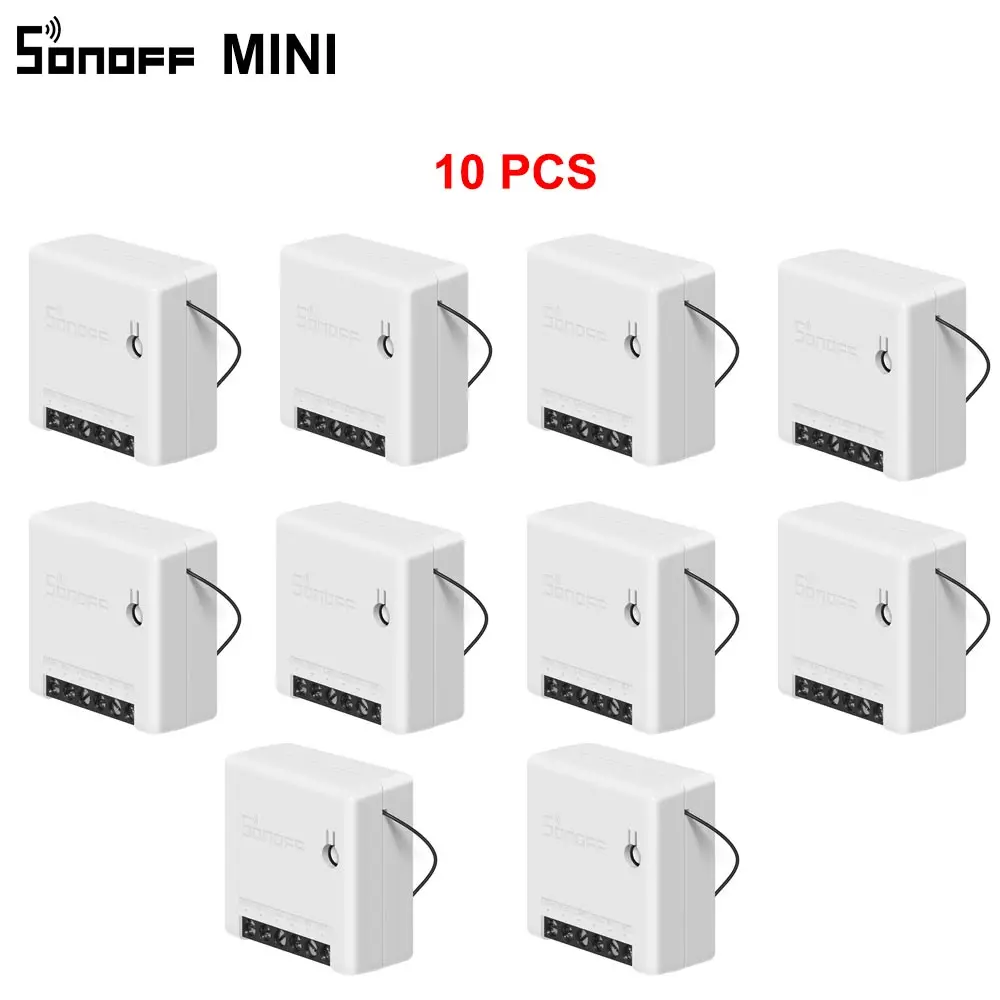 10PCS MINI Дешевые SONOFF Мини DIY WiFi умный переключатель Малый корпус 10A 2 способа синхронизации света выключатели модуль дистанционного управления работает с Alexa Itead - Комплект: 10PCS MINI