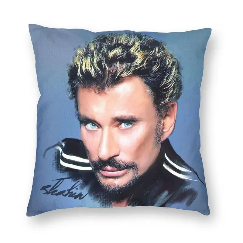 

Nordic Johnny Hallyday Cushion Cover for Sofa Polyester French Rock Singer Pillow Case Home Decor