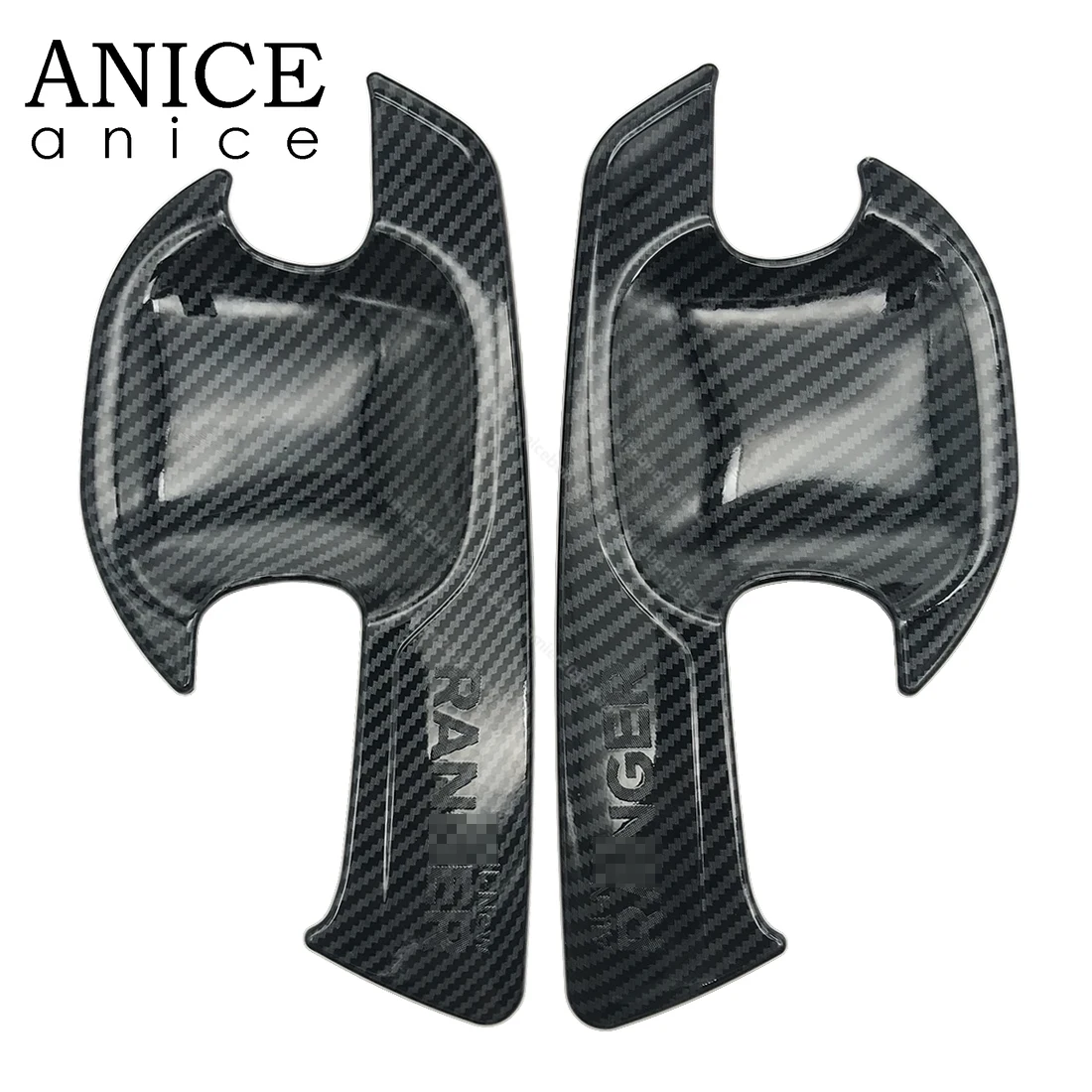 

Carbon Fiber Color Outer Door Handle Bowl Decorator Cover Trim Fit for Ford Ranger Wildtrak Raptor 2012-2021