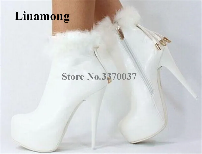 Реальные фотографии женские короткие сапоги с круглым носком на высокой