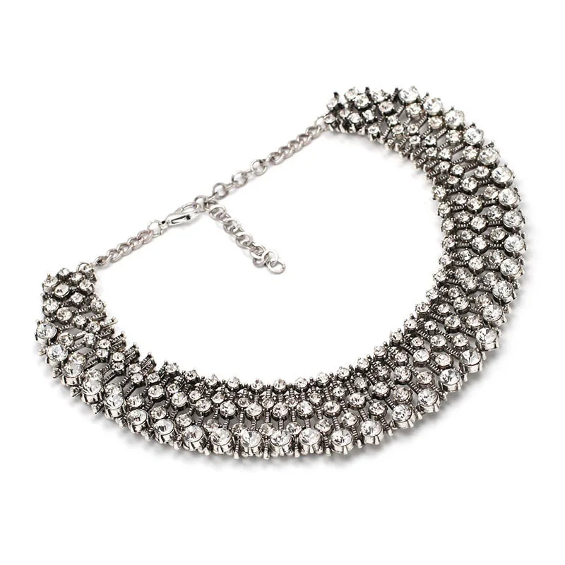 Женское Винтажное колье принцессы Kate из сплава со стразами и воротником