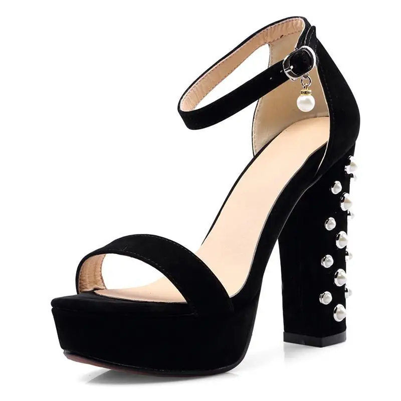 

2020 sandals women's super high heel thick heel frosted solid summer women's shoes