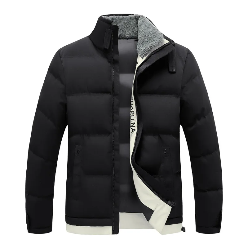 2020 Men's Down Jacket New All-match Warm Cotton Jacket Winter Men's Stand-up Collar Thick Warm Cotton Casual Jacket