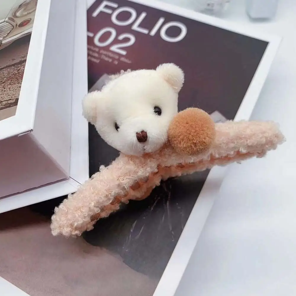 1 шт. модные заколки для волос с плюшевым медведем супер милая универсальная