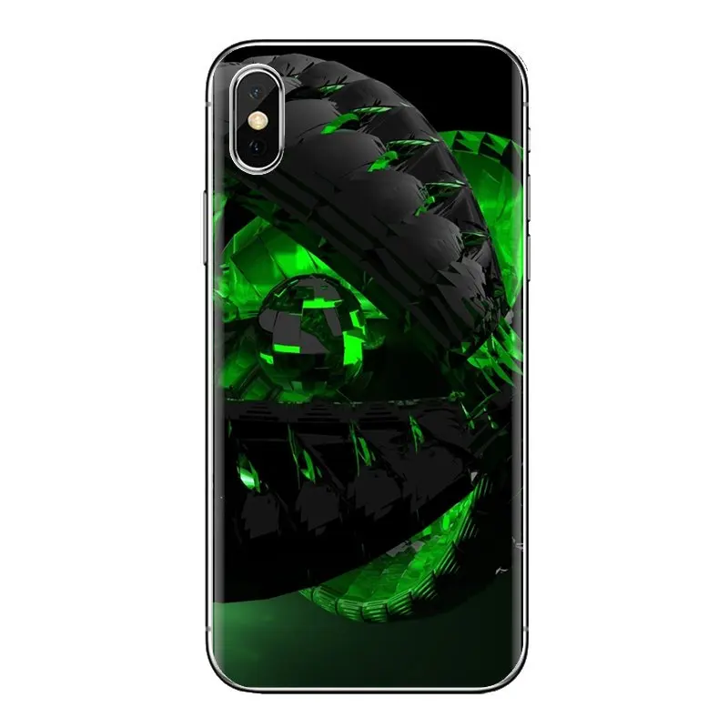 Черный и салатовый зеленый мягкий прозрачный чехол для iPhone XS Max XR X 4 4s 5 5S 5C SE 6 6S 7 8