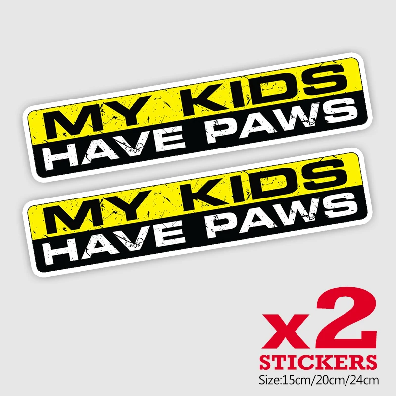 32684 #15/20/24 см забавная ПВХ наклейка MY KIDS с лапами, автомобильная наклейка, водонепроницаемые аксессуары на бампер, заднее стекло, грузовик, мотоцикл