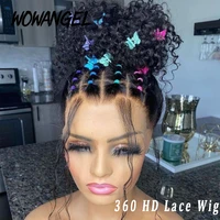 water wave 360 hd lace front human hair wigs for black women 30 inch transparent lace wet and wavy loose deep wave frontal wigs