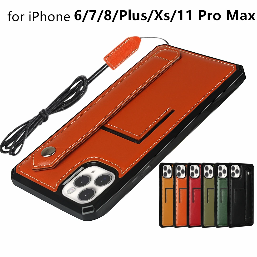 

Чехол из натуральной кожи для Apple iPhone 6 7 8 Plus X xs Max XR 11 pro Max с отделениями для карт Роскошная защитная задняя крышка Ретро Бизнес