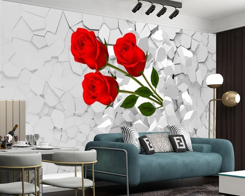 

Stone Rose 3d Modern Wallpaper Romantic Flower Home Improvement Wallpapers Living Room Bedroom Kitchen Mural Wall Papers