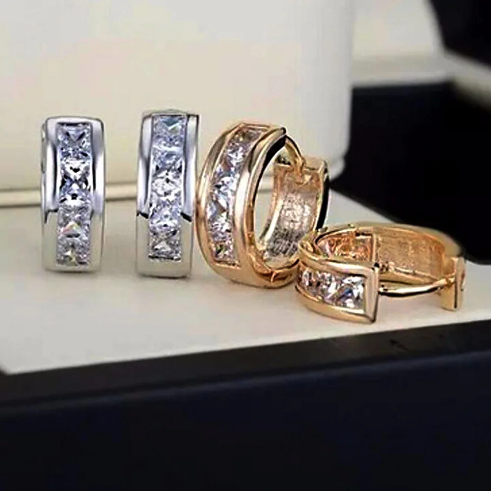 Модные серьги гвоздики серебряного цвета ювелирные изделия Роскошные