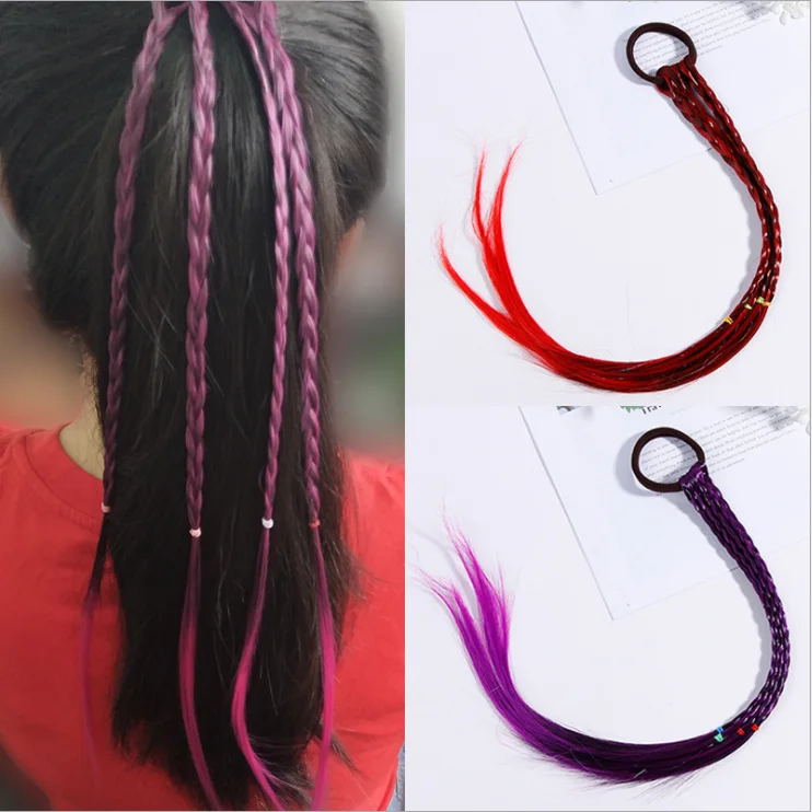 

New Girls Elastic Hair Band Rubber Band Hair Accessories Wig Ponytail Headband Kids Twist Braid Rope Headdress Hair Braider