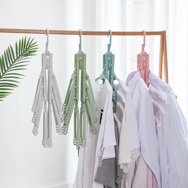 

Foldable Trouser Skirt Coat T Shirt Hangers Saving Space For Clothes In The Closet Hanger Organizer Stainless Steel Hanger