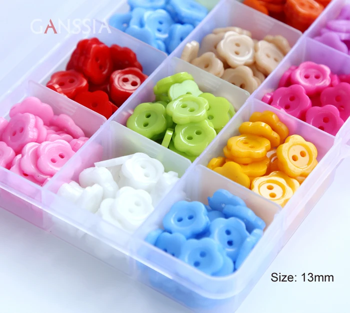 100pcs/lot Size:13mm Candy Cartoon Flower Buttons for Craft Baby Kids Clothing Button Handmade Scrapbooking Decoration(ss-568)
