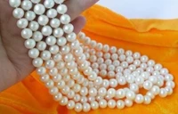 wholesale price 5strands 6 7mm white freshwater cultured round pearl beads necklace for women high grade party gift 18inchmy4788