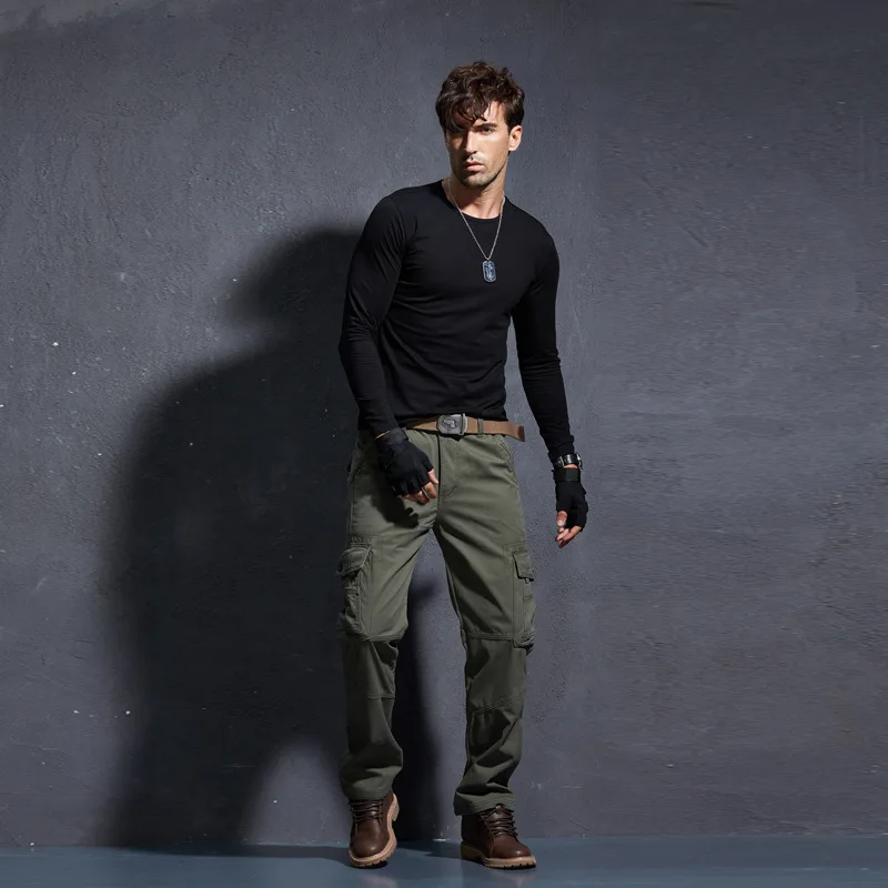 

Men's Winter Plus Velvet Military Cargo Pants 2021 New Casual Thick Warm Cotton Tactical Pants Trousers Man Loose Cargo Pants