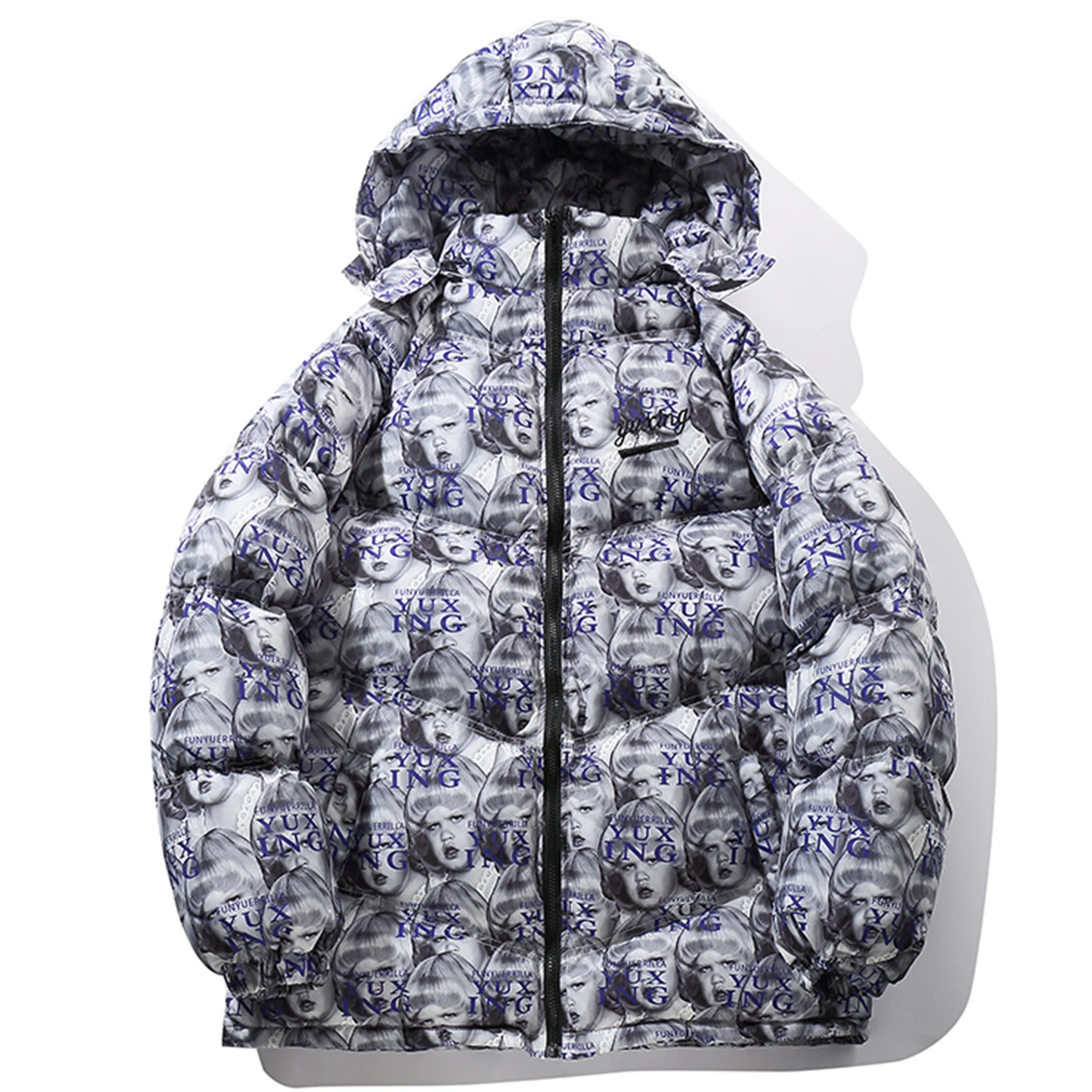Aelfric Eden Мужская Толстая парка с принтом в стиле хип-хоп Повседневная Теплая