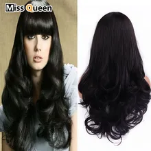 MISS QUEEN 22 дюймов чистый черный длинный кудрявый синтетический