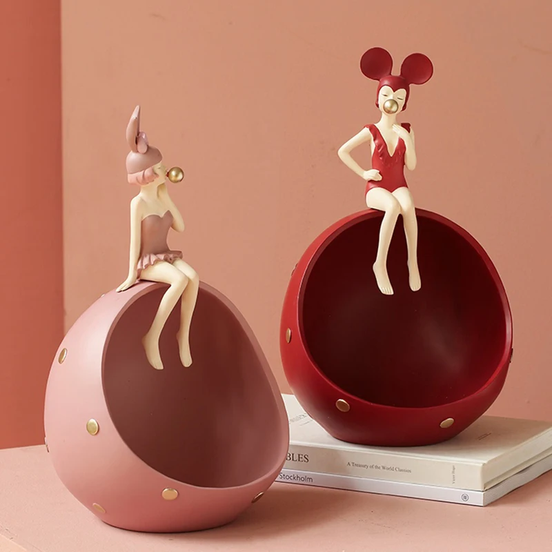 

Modern Girl Creative Household Living Room Table Top Porch Key To Receive Place Paper Towel Box TV Wine Cabinet Desk Becoration