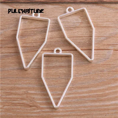 Bright silver 12 PULCHRITUDE, 6 шт./лот, 14 видов стилей, ярко-серебристого цвета, сплав, ювелирные изделия, аксессуары, геометрический брелок, полый клей, пустая подвеска, поднос, ободок - Окраска металла: Bright silver 12