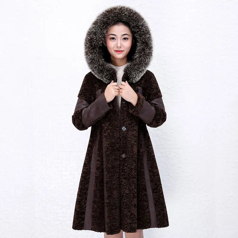 Пальто с натуральным мехом осенне зимняя куртка женская одежда 2020 корейское